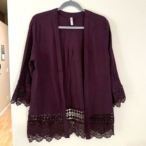 Lightweight purple coverup or cardigan from Target